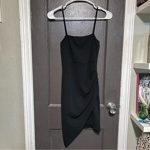 Blue Blush Black Spaghetti Strap Mini Dress